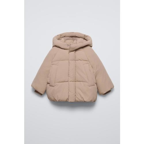 HOODED QUILTED JACKET - Sand | ZARA United States