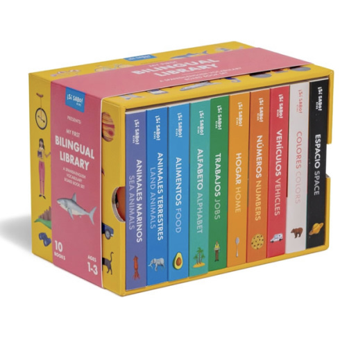 My First Bilingual Library: A Spanish-English Vocabulary Board Book Set of Colors, Numbers, Animals, ABCs, and More (Si Sabo Bilingual Books for Kids)