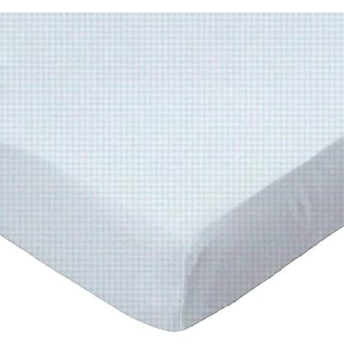 SheetWorld 100% Cotton Jersey Fitted Crib Toddler Sheet 28 x 52, Blue Gingham, Made in USA