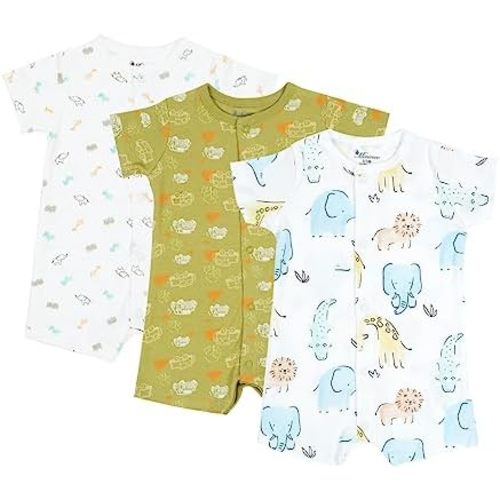 Baby Infant Boys Short Sleeve Rompers Jumpsuits Cotton Summer Clothes for Toddler