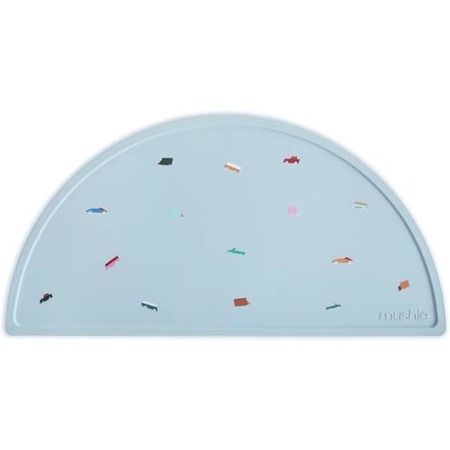 mushie Silicone Placemat for Kids | BPA-Free Non-Slip Design (Retro Cars)
