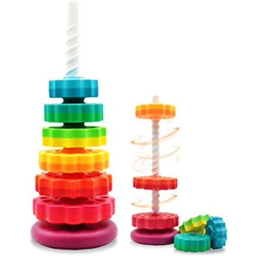 (1 PCS) Spinning Stacking Toys,Spin Toys ABS Plastic and Color Rainbow Design,Focus on Children Educational and Interactive Learning's Stack Toys, Suitable for Gifts for Boys and Girls