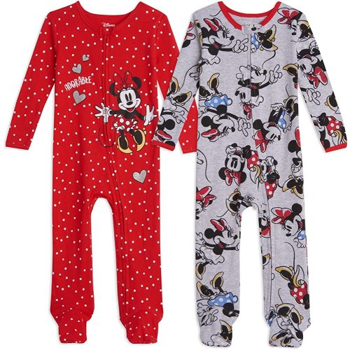 Disney Minnie Mouse Princess Classics Lion King Baby Girls 2 Pack Zip Up Sleep N' Plays Newborn to Infant