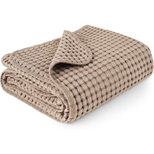Konssy Waffle Baby Blankets, Nursery Blankets for Boys Girls, Swaddle Blankets Neutral Soft Lightweight Toddler and Kids Throw Blankets(Clay)