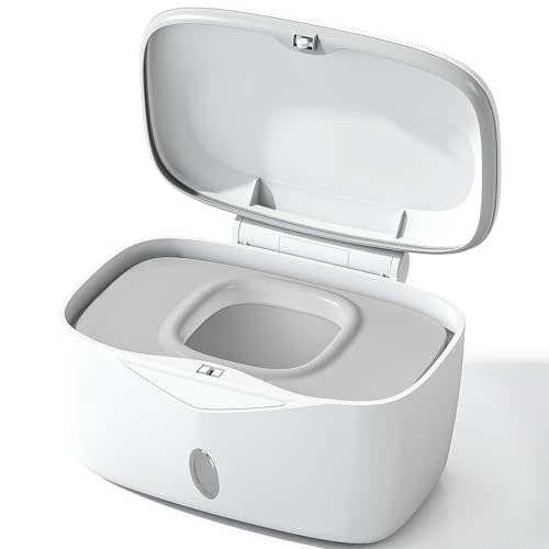 Wipes Dispenser with Weighted Plate, X2 PRO, Seposeve Perfect Pull Baby Wipe Holder, Refillable Wipe Container, Keeps Wipes Fresh, One-Handed Operation. Non-Slip, Easy Open/Close Wipes Case, Grey