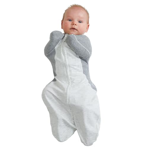 KIDIRA Newborn Swaddle, Swaddles for Newborn 0-1 Months 3.8-6lb, Arms Up Swaddle 0-1 Months with Moisture-Wicking Fabric, Promotes Healthy Hip Development, 2-Way Zipper, 1Pack, Gray