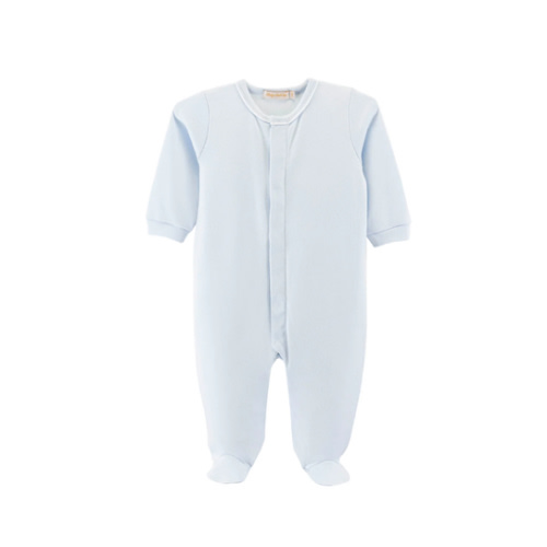 Baby Club Chic Blue Footie with White Piping