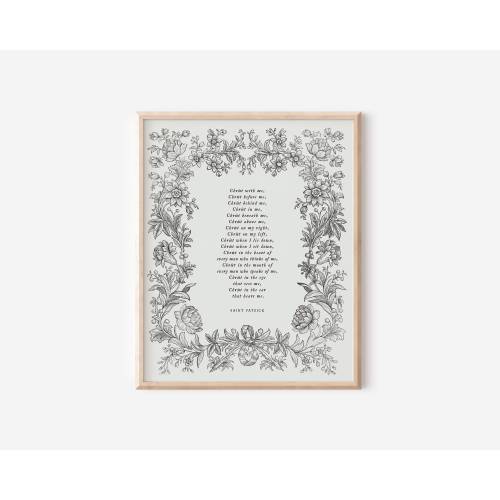 Floral Print, Christ with Me, Christ before Me, Prayer