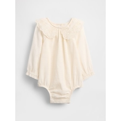 Baby Eyelet Collar Bubble Bodysuit | Gap