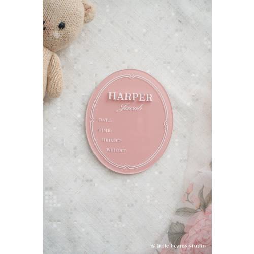 Classic Acrylic Birth Stat Sign|Monthly Milestone Markers| Baby Name Sign|Baby Name Announcement|Newborn Name Acrylic Sign| Baby Shower Gift