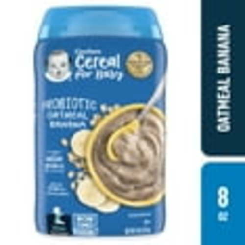 Gerber Cereal for Baby Probiotic Oatmeal Baby Cereal, Banana, 8 oz Canister