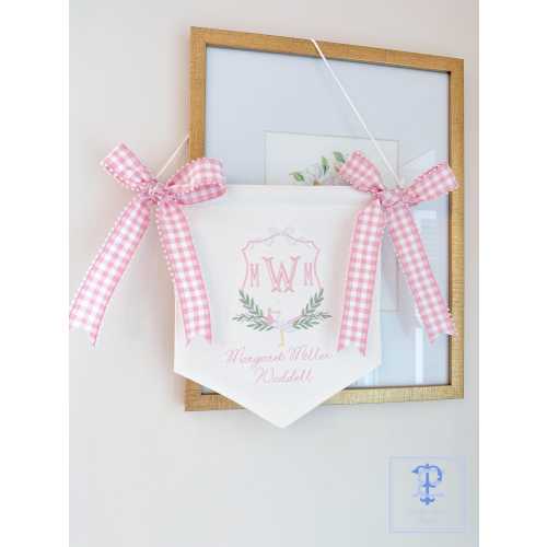 Custom Stork Baby Hospital Banner | Embroidered Birth Announcement | Hospital Door Sign | Welcome Banner | Baby Shower | Bassinet Crib Decor