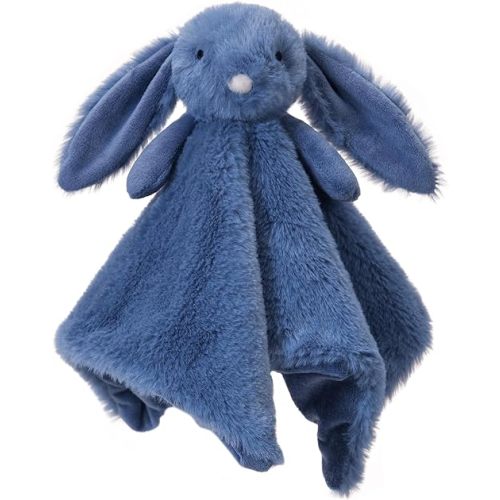 Apricot Lamb Stuffed Animals Navy Blue Bunny Rabbit Security Blanket Infant Nursery Character Blanket Luxury Snuggler Plush Baby Lovey(Navy Blue Bunny)