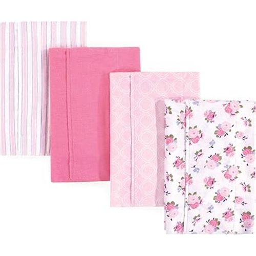 Luvable Friends Unisex Baby Cotton Flannel Burp Cloths, Garden, One Size