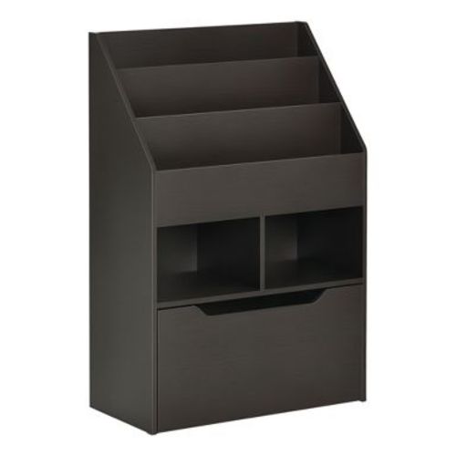 HOMCOM Kids Bookcase Multi-Shelf Rack Organizer with Storage Drawer for Books for Playroom, Brown