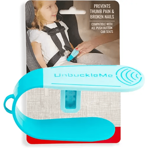 UnbuckleMe Car Seat Buckle Release Tool - Easy Opener Aid for Arthritis, Long Nails, Older Kids - Button pusher for infant, toddler, convertible 5 pt harness car seats - As Seen on Shark Tank (Aqua)