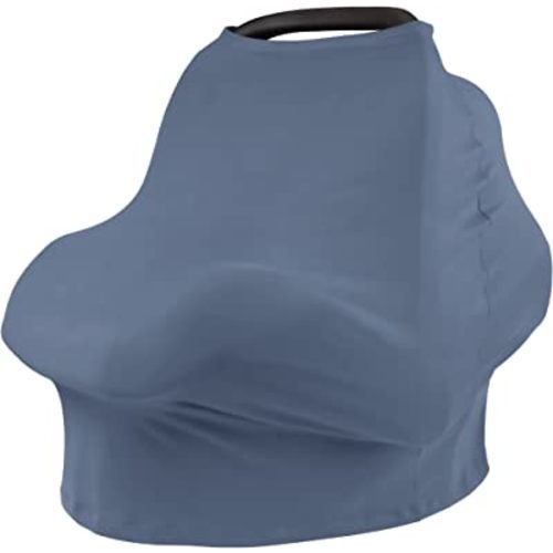 Baby Car Seat Covers- Multi-use Carseat Canopy for Babies, Stretchy Infant Carseat Cover Boy, Shower Gifts for Unisex Boys Girls（Blue）