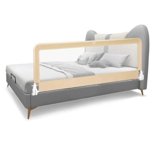 Infans 59" Breathable Baby Children Toddlers Bed Rail Guard Safety Swing Down Beige
