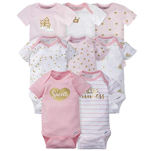Gerber Baby Girls' 8-Pack Short Sleeve Onesies Bodysuits