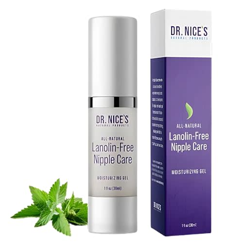 Dr. Nice's Nipple Cream for Breastfeeding - Instant Soothing and Cooling Relief for Sore Nipples | All Natural Water-Based Clear Gel | Safe for Mom & Baby - (0.34 Fl. Oz)