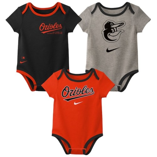 Infant Baltimore Orioles Nike Authentic Collection Three-Pack Bodysuit Set