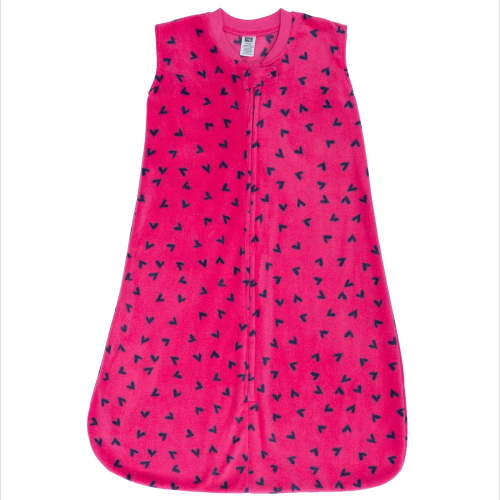 Hudson Baby Infant Girls Fleece Sleeping Bag, Sack, Blanket, Navy Hearts, 18-24 Months