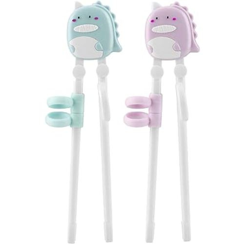 PandaEar 2 Pairs Kid Chopsticks, Dinosaur Children Learning Practice Chopsticks for Beginners Toddler
