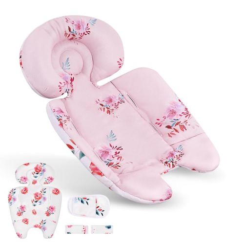 Mamaroo Infant Insert Compatible with 4moms Mamaroo & RockaRoo Swing, Mamaroo Newborn Insert with Enlarged Head & Body Support Cushion, Reversible Design, Breathable Soft Fabric with Flowers