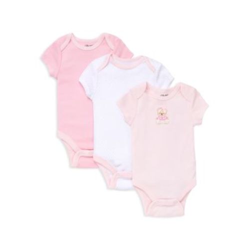 Girls' Bear Bodysuit, 3 Pack - Baby