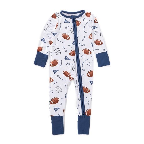 Angel Dear Baby Boys Touchdown Time 2 Way Zip Footie