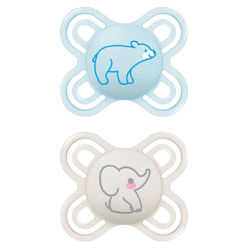 MAM Perfect Baby Pacifier, Patented Nipple, Developed with Pediatric Dentists & Orthodontists, Boy, 0-3 Months (Pack of 2)