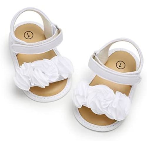 Ohwawadi Baby Boys Girls Sandals Soft Sole Summer Infant Wedding Dress Flat Shoes Beach Sandal Newborn Crib Shoes First Walkers