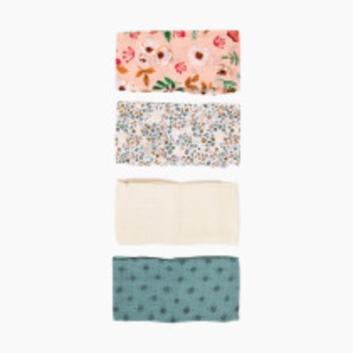 Little Unicorn Cotton Muslin All-Purpose Squares 4-Pack - Vintage Floral, 4