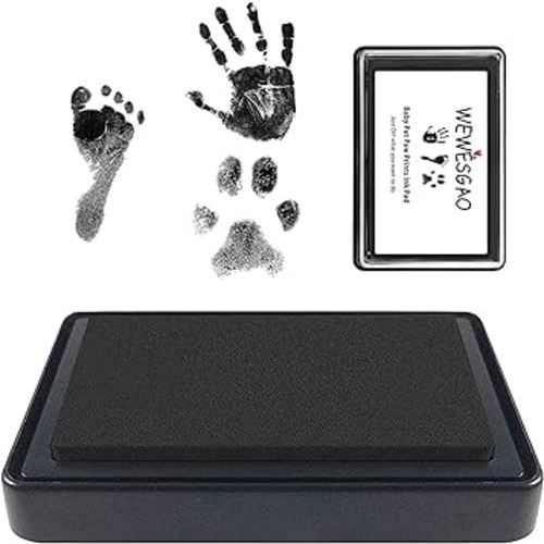 Ink Pads for Baby Footprints and Pet Paw Print kit,Non-Toxic and Acid-Free Ink, Easy to Wipe and Wash Off Skin, Smudge Proof,Baby Footprint Kit,Long Lasting Keepsakes(Black)