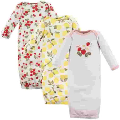 Hudson Baby Girl Gowns, 3-pack