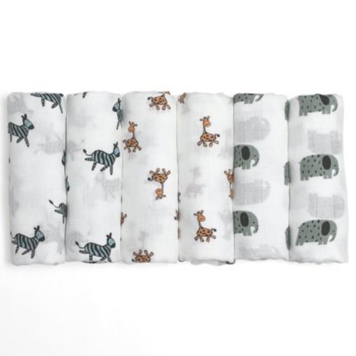 Gllquen 6-Pack Baby Muslin Swaddle Blankets, Soft, Breathable, Unisex, Newborns, 27 X 27