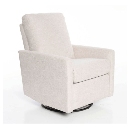 Oilo Drew Swivel Gliding Recliner in Tweed Snow | Twinkle Twinkle Little One