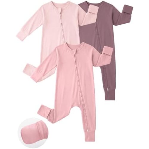 Yoofoss Viscose From Bamboo Baby Pajamas Footless & Footed baby Sleepers, 2-Way Zipper Soft Toddler Romper for Boys Girl