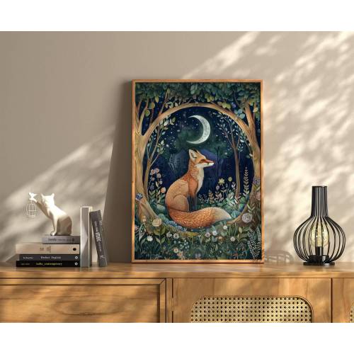 Vintage Fox Print, Fox Gifts, William Morris, Fox Poster, Fox Wall Art, Fox Print Woodland Animals Fox Decor Fox Art Fox Lover Gifts For Her