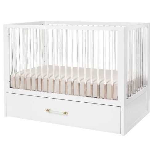 HushCrib 3-in-1 Convertible Crib with Trundle, Toddler Bed, Daybed, White | Perigold