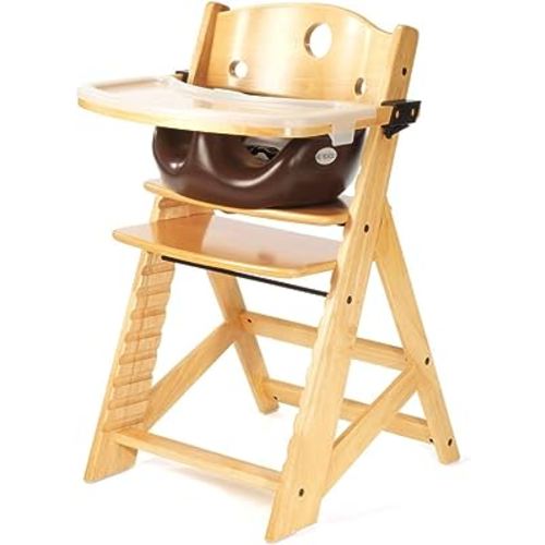 Keekaroo Height Right™ High Chair with Infant Insert & Tray, Natural/Chocolate, ONE Size (0051405KR-0002)