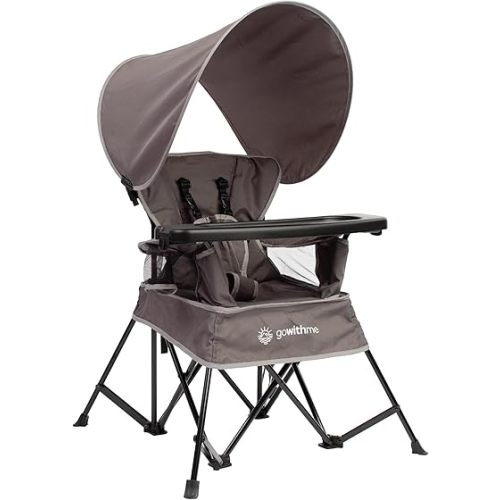 Baby Delight Go with Me Jubilee Deluxe Portable Chair | Indoor and Outdoor | Sun Canopy | Grey