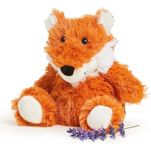 warmies Junior Microwavable & Weighted Stuffed Animals, Fox - Heated Stuffed Animal Plushie for Warmth & Comfort - Cute Soft Plush Toys for Adults & Children (Boys, Girls, Babies & Toddlers)