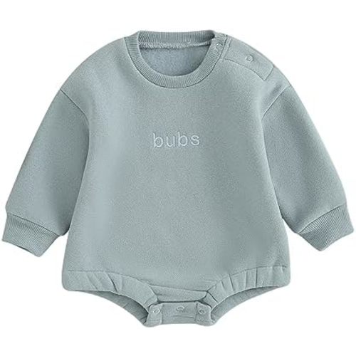 Baby Boy Girl Sweatshirt Bubble Romper Long Sleeve Oversized Sweater Onesie Newborn Warm Winter Outfit Clothes