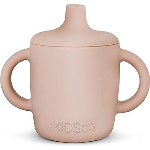 Silicone Sippy Cup and Training Cup for Baby 6 months+ Soft Spout and Handles Unbreakable Easy Grip for Babies 6-12 months and Toddlers 1-3 years 5oz/150ml (Pink)
