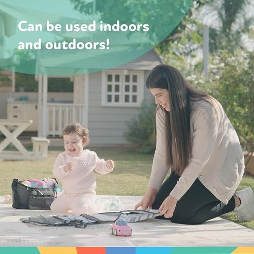 Nuby Reversible Baby Floor Mat - Foldable and Lightweight Baby Play Mat for Floor - Easy Storage and Travel - Stars and Sky