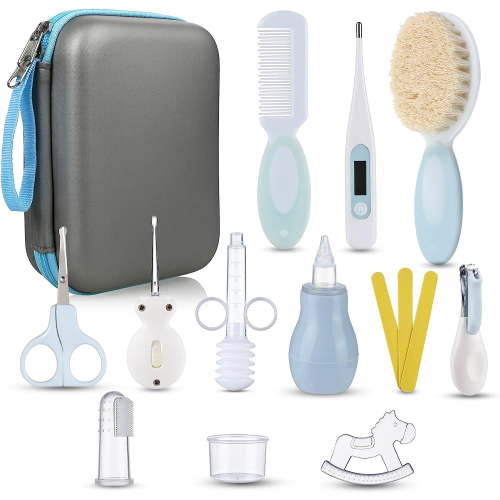 Baby Grooming Kit, 15 in 1 Newborn Nursery Baby Health Care Set with Baby Hair Brush, Nail Clippers, Thermometer for Newborn Infant Toddlers Baby Boys Girls