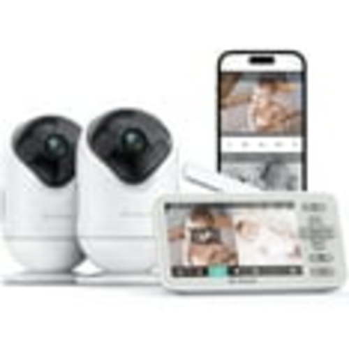 Dr.Care VistaView Lite Smart Wifi Baby Monitor with 2 Cameras – 4" 720P Split Screen, 1080P Camera, App Control, Motion Alerts