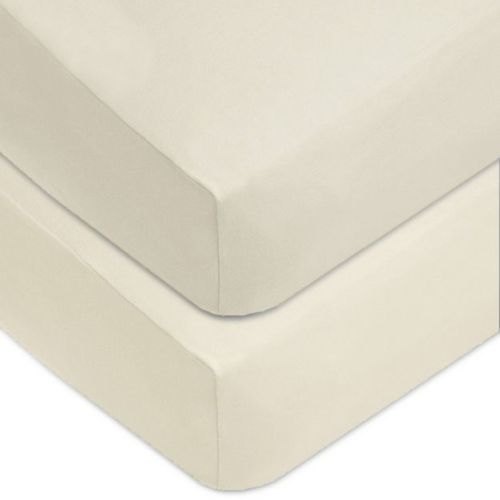 TL Care Printed 100% Cotton Knit Fitted Crib Sheet - Ecru - 2pk