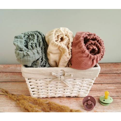 Muslin crib sheets - custom sizes, Organic cotton fitted crib sheet neutral, Soft and breathable baby bedding
